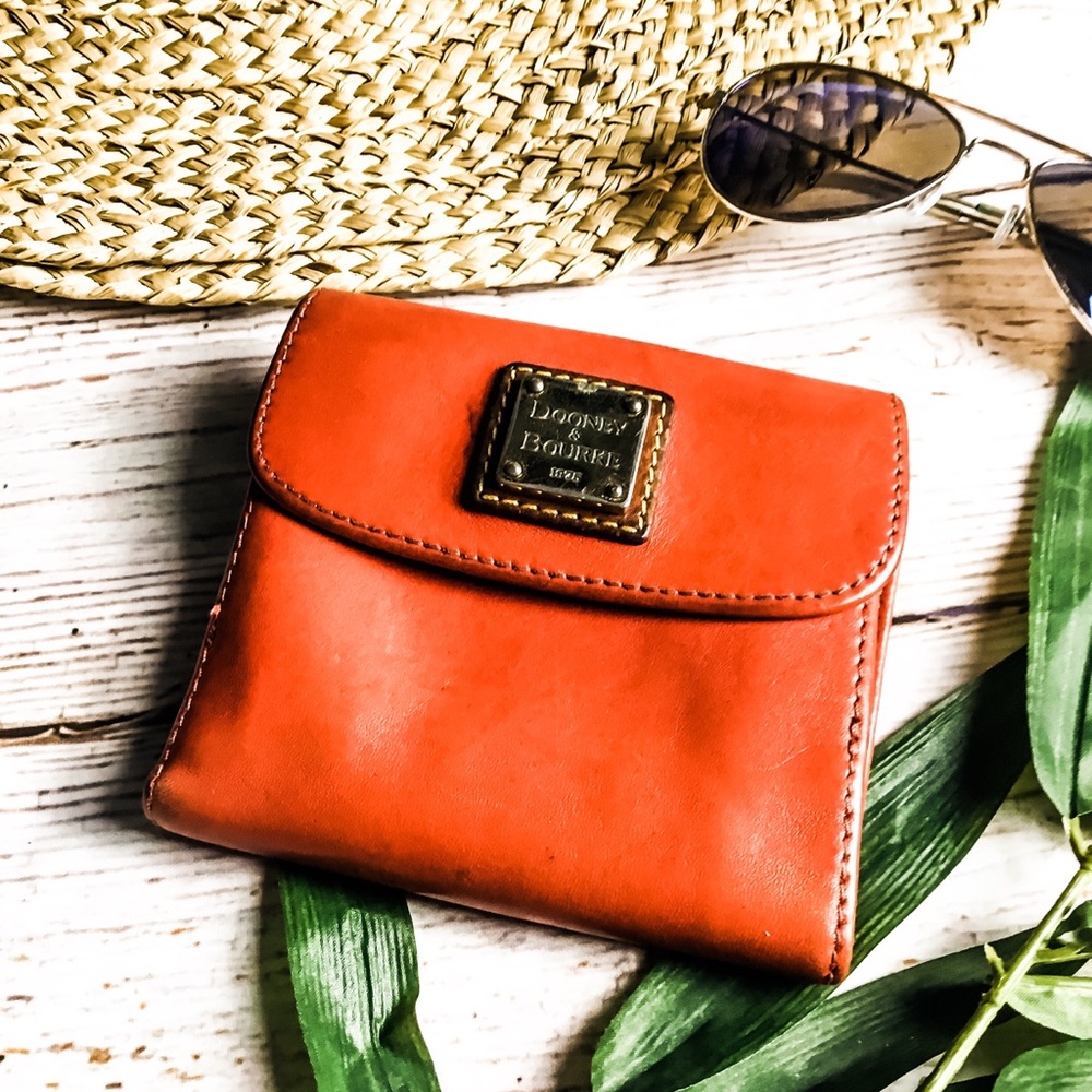 Dooney & Bourke Vintage Leather Orange/Red Wallet